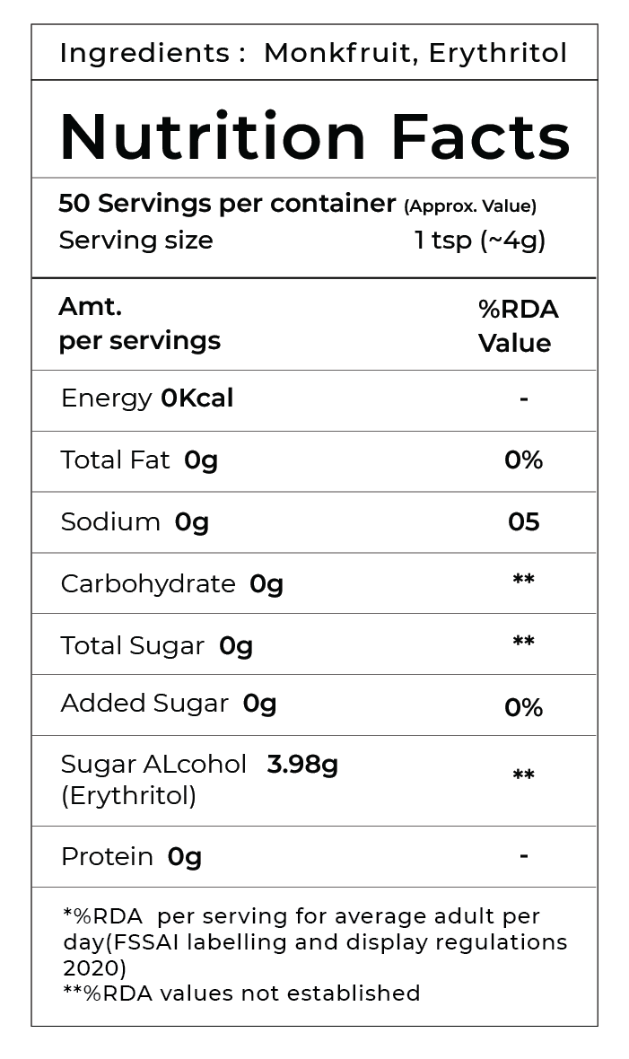 Orientures Monk Fruit Sweetener
